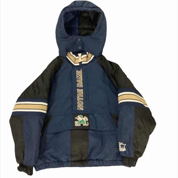 Norte dame hoodie puffer jacket vintage